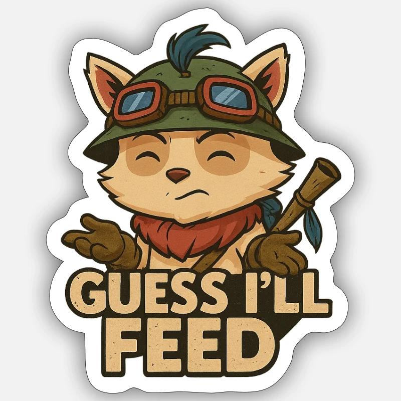 GUESS I'LL FEED - Sticker taille S (10 x 10 cm) - blanc mat