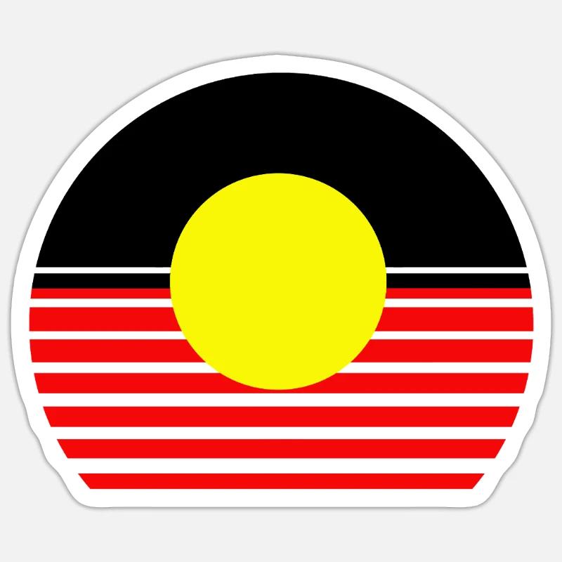 Australiens aborigènes - Sticker taille S (10 x 10 cm) - blanc mat