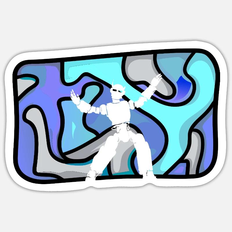 Foxtrot dansant - Sticker taille S (10 x 10 cm) - blanc mat