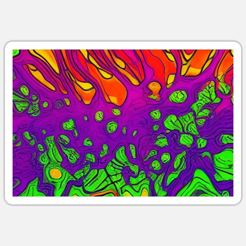 Psychedelischer Farbfluss Sticker Größe S (10 x 10 cm)