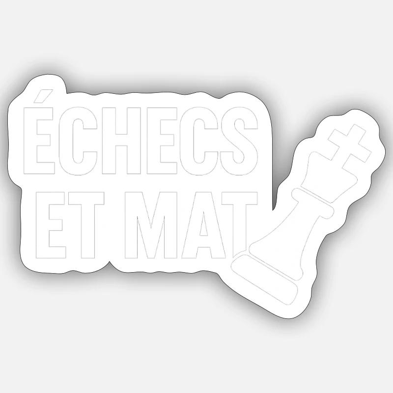 Echecs et mat - Sticker taille S (10 x 10 cm) - blanc mat