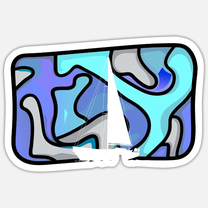 Segelboot Segler Segelboote - Sticker Größe S (10 x 10 cm) - Mattweiß