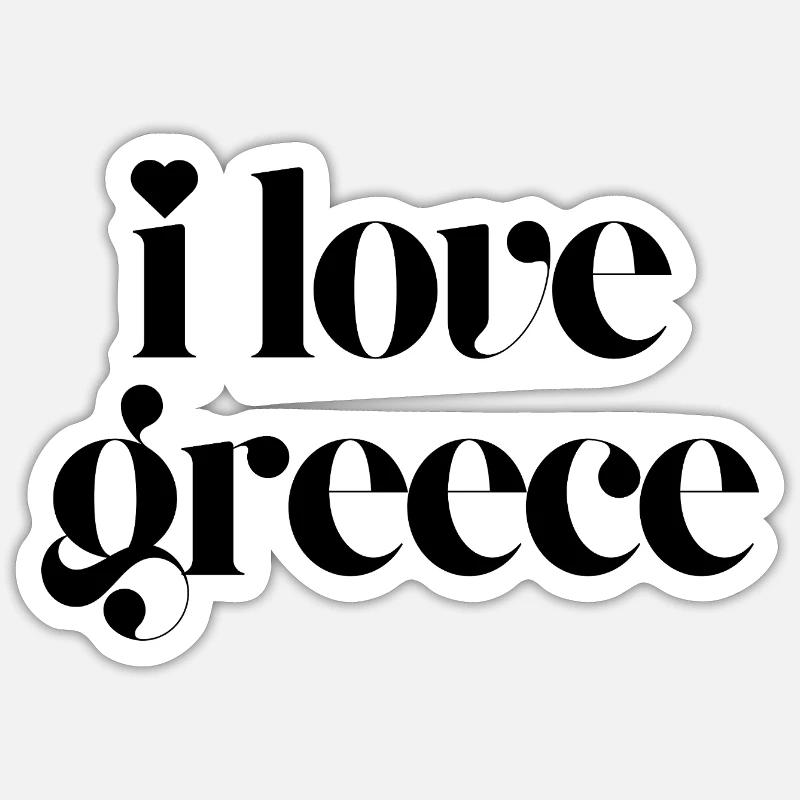 J’adore la Grèce - Sticker taille S (10 x 10 cm) - blanc mat