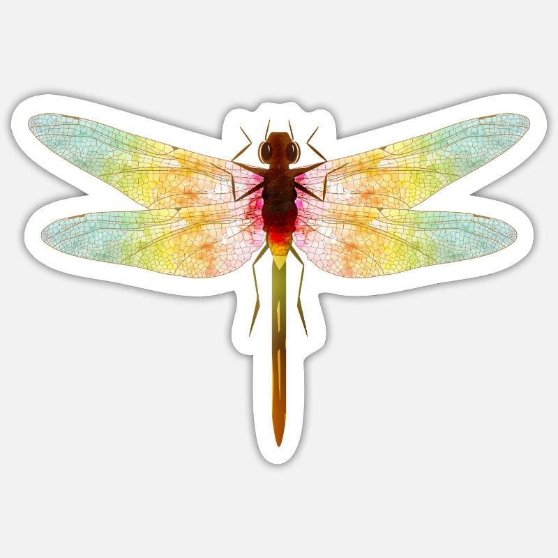 Libellule irisée – motif insecte en filigrane Sticker taille S (10 x 10 cm)