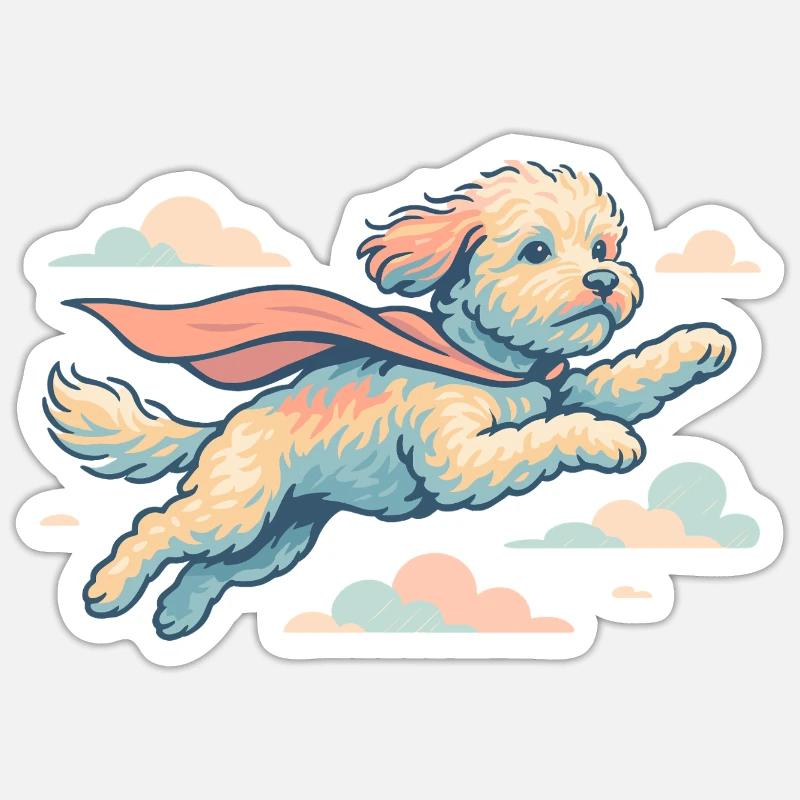 Super Hund Havapoo Cape Umhang Geschenk - Sticker Größe S (10 x 10 cm) - Mattweiß