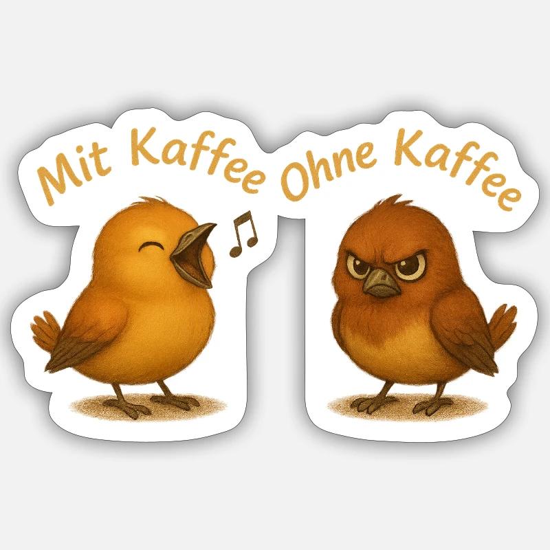 Mit Kaffee ohne Kaffee - Sticker Größe S (10 x 10 cm) - Mattweiß