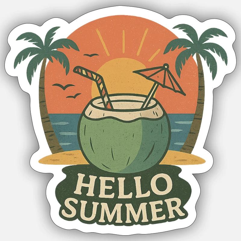 Hello Summer Sticker size S (10 x 10 cm)