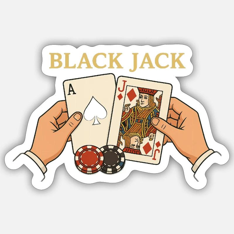Blackjack – Le jeu avec le Magic 21 Sticker taille S (10 x 10 cm)