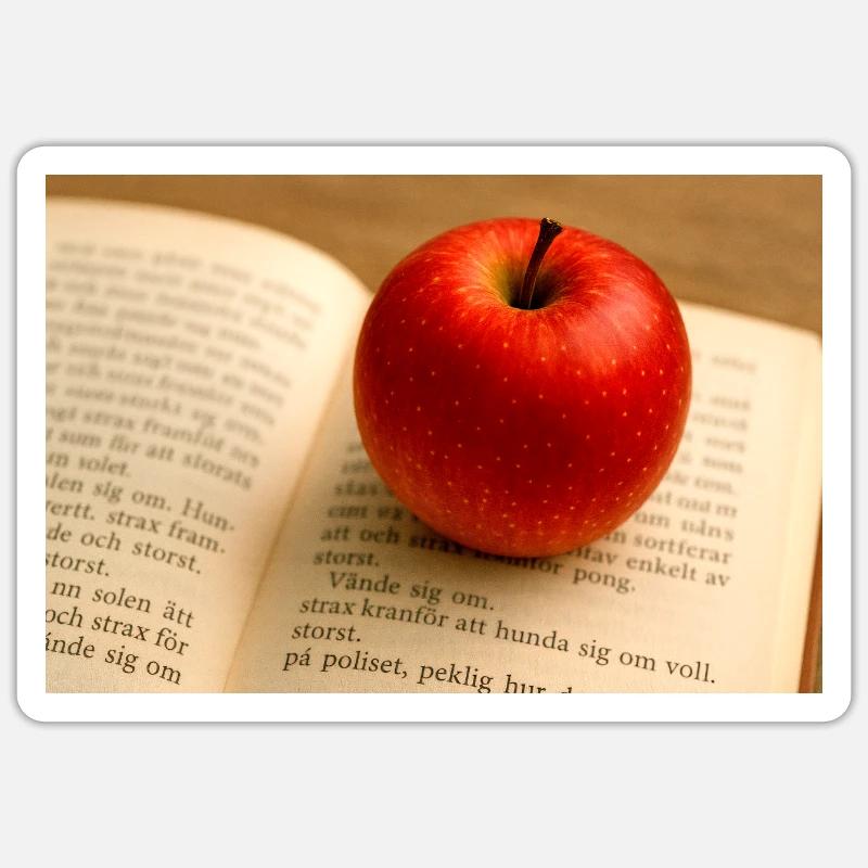Buche und Apfel - Sticker Größe S (10 x 10 cm) - Mattweiß