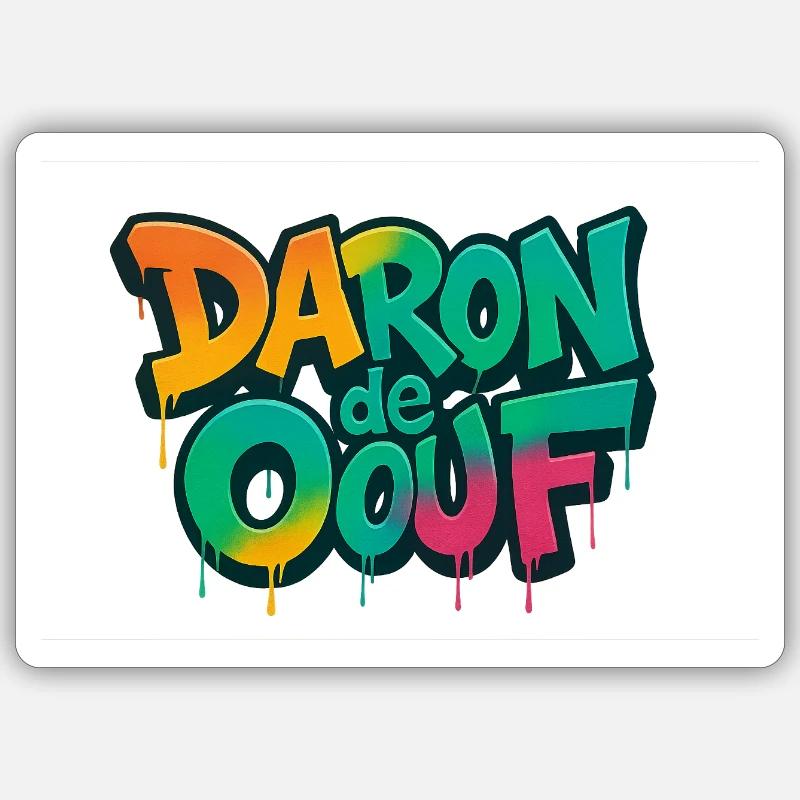 Daron de ouf - Sticker size S (10 x 10 cm) - white matte
