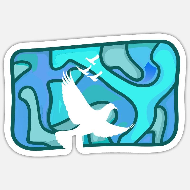 Friedenstaube Peacezeichen Taubenei - Sticker Größe S (10 x 10 cm) - Mattweiß