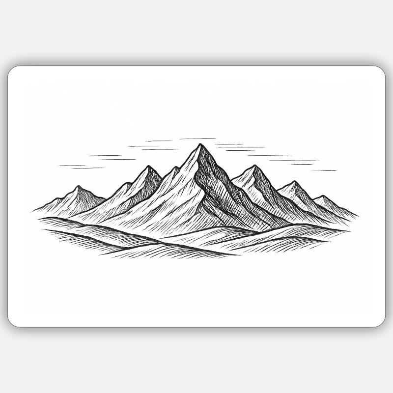 Bergpanorama - Sticker Größe S (10 x 10 cm) - Mattweiß