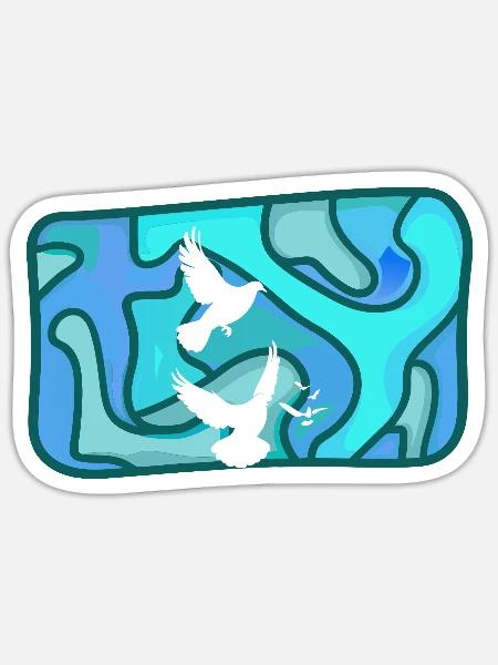 Taube Peacezeichen - Sticker Größe S (10 x 10 cm) - Mattweiß
