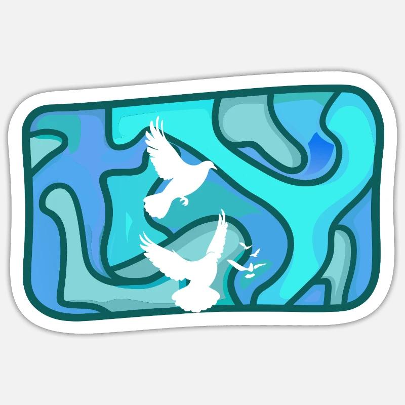 Taube Peacezeichen Sticker Größe S (10 x 10 cm)