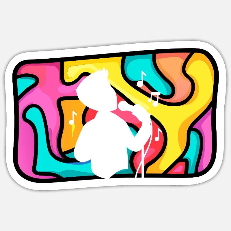 Singen Jazz Gesang - Sticker Größe S (10 x 10 cm) - Mattweiß