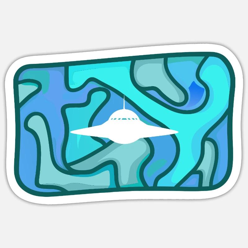 vaisseau spatial Space Scifi Sticker taille S (10 x 10 cm)