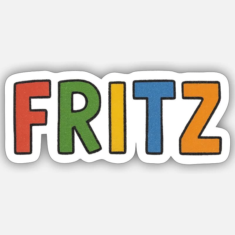 Fritz - Sticker taille S (10 x 10 cm) - blanc mat