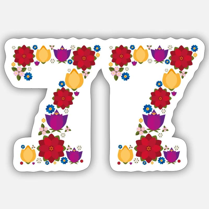 Fleurs 77 - Sticker taille S (10 x 10 cm) - blanc mat