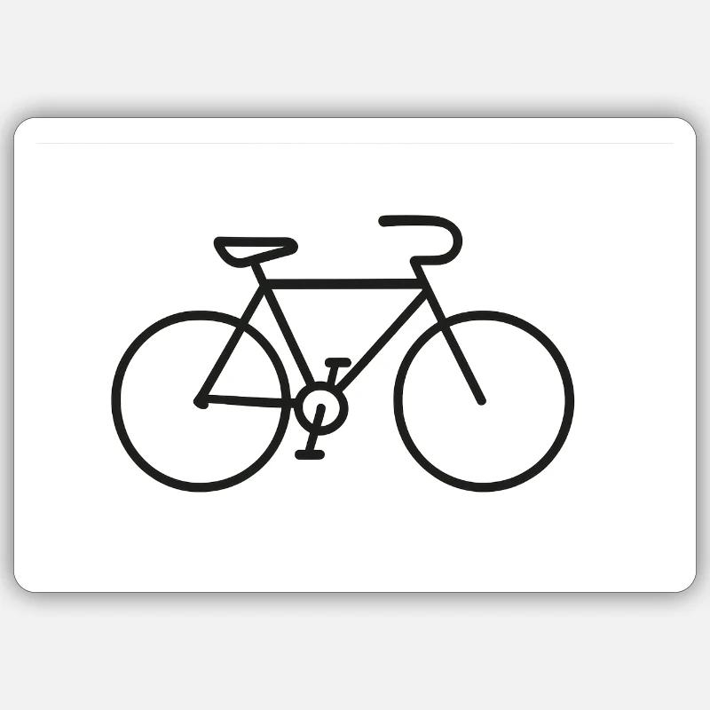 Bicyclette - Sticker taille S (10 x 10 cm) - blanc mat
