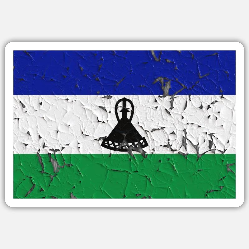 Lesotho Lesotho - Sticker taille S (10 x 10 cm) - blanc mat
