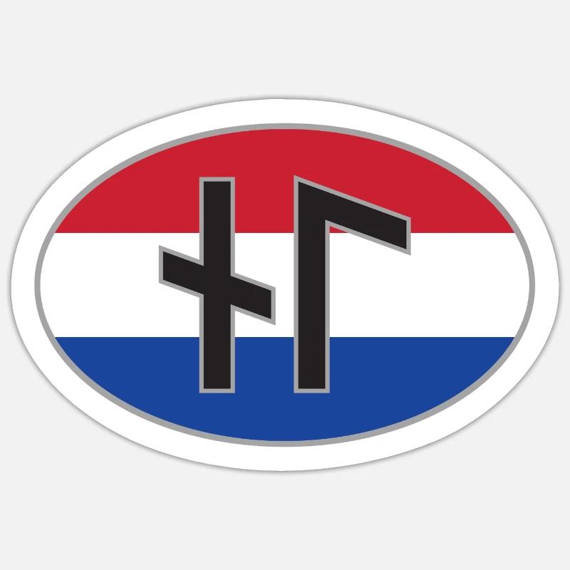 NL (Nederland) runic country code sticker Sticker size S (10 x 10 cm)