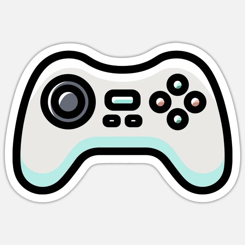 Gamepad-Logo - Sticker Größe S (10 x 10 cm) - Mattweiß