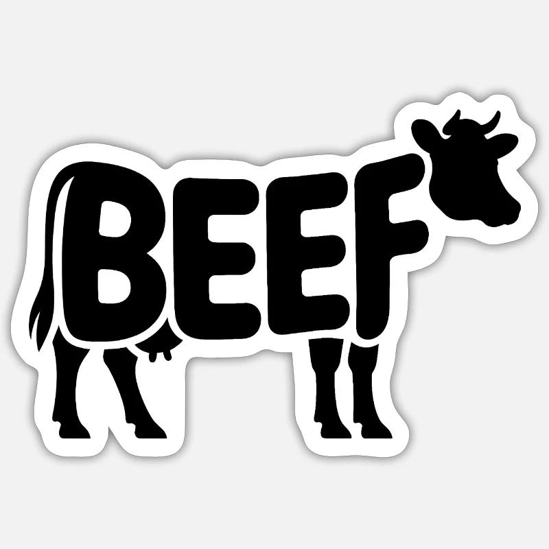 RINDFLEISCH - Cool Meat Logo - Sticker Größe S (10 x 10 cm) - Mattweiß