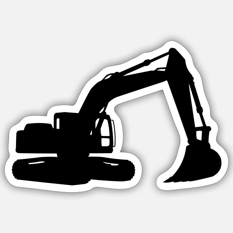 bagger - Sticker Größe S (10 x 10 cm) - Mattweiß