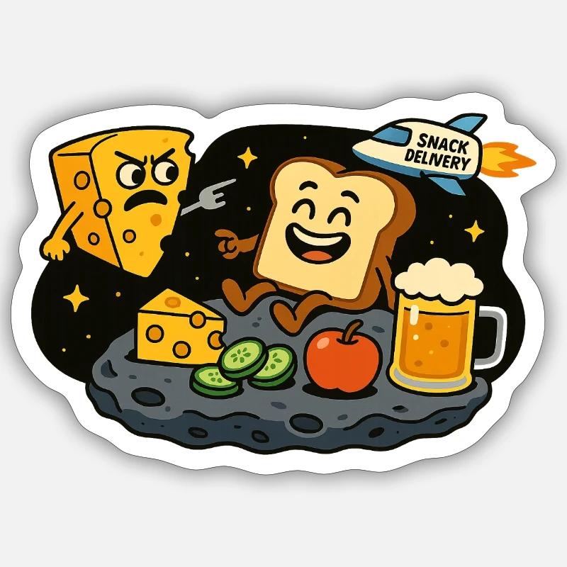 Collation dans l’espace - Sticker taille S (10 x 10 cm) - blanc mat