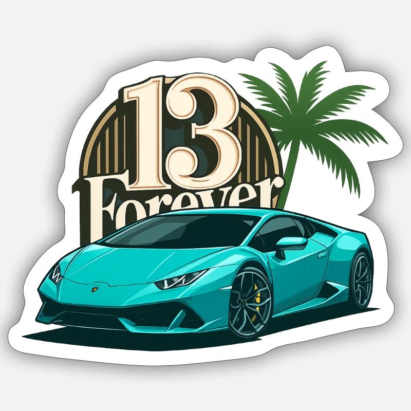 13frv auto - Sticker taille S (10 x 10 cm) - blanc mat