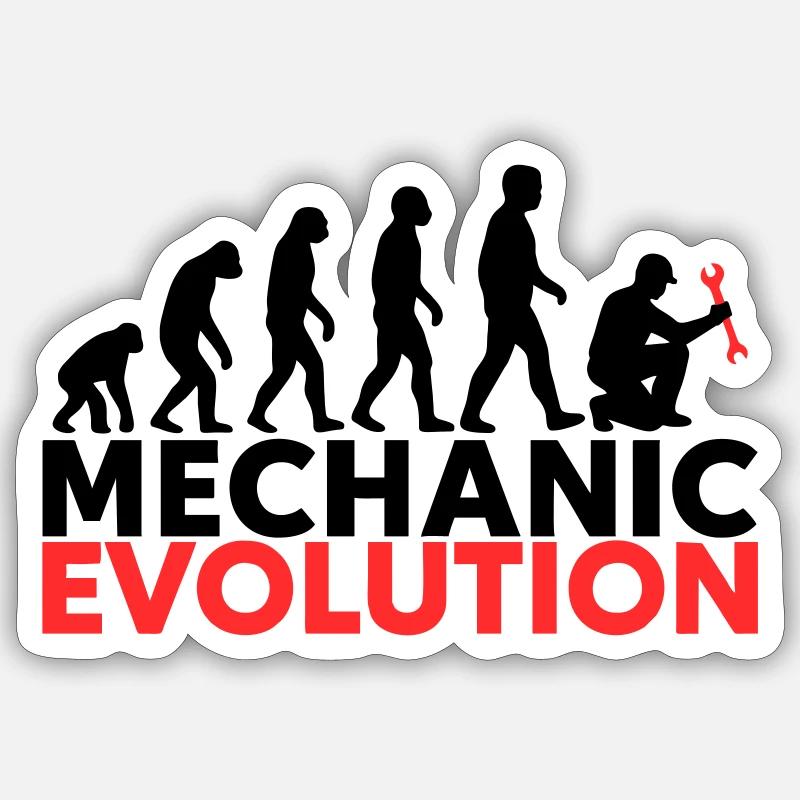 Tournevis mécanique Evolution - Sticker taille S (10 x 10 cm) - blanc mat