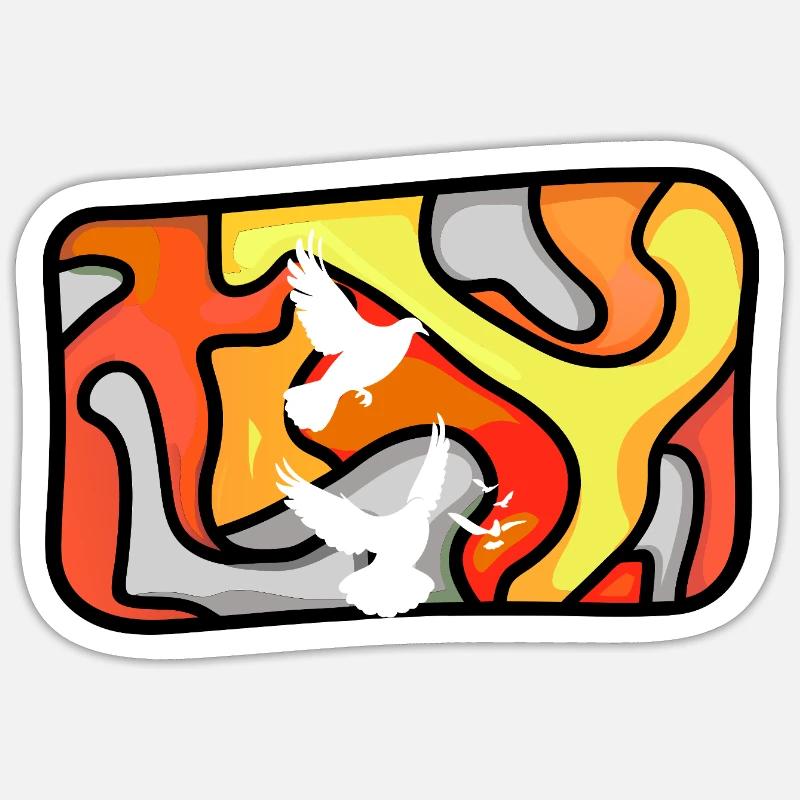 Tauben Taubenmist Taubenpost - Sticker Größe S (10 x 10 cm) - Mattweiß