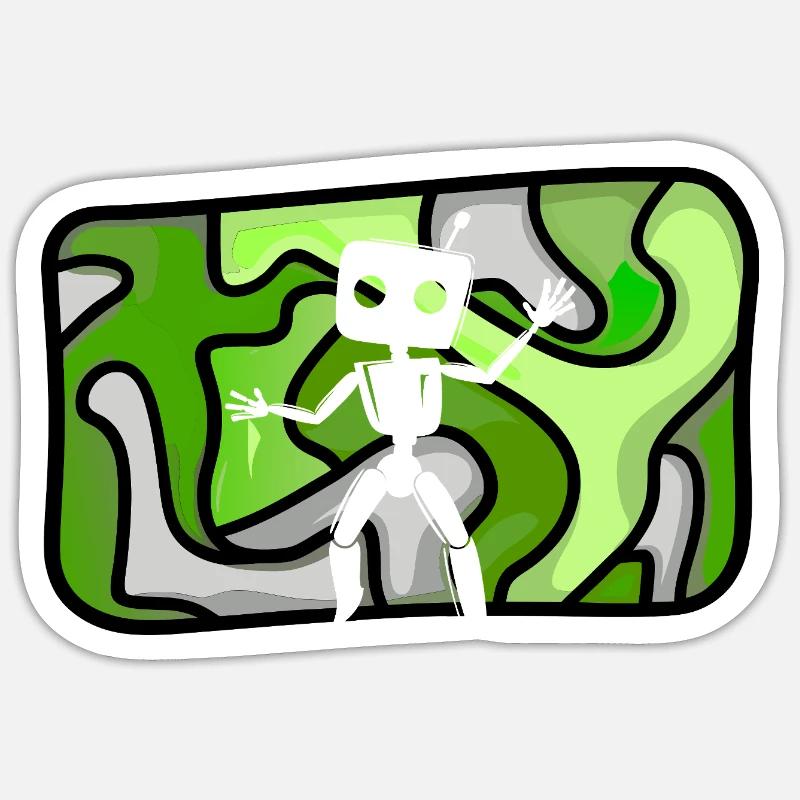 Robot Robotics Tech - Sticker size S (10 x 10 cm) - white matte