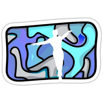École de danse moderne - Sticker taille S (10 x 10 cm) - blanc mat - Devant