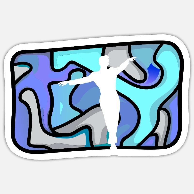 École de danse moderne - Sticker taille S (10 x 10 cm) - blanc mat
