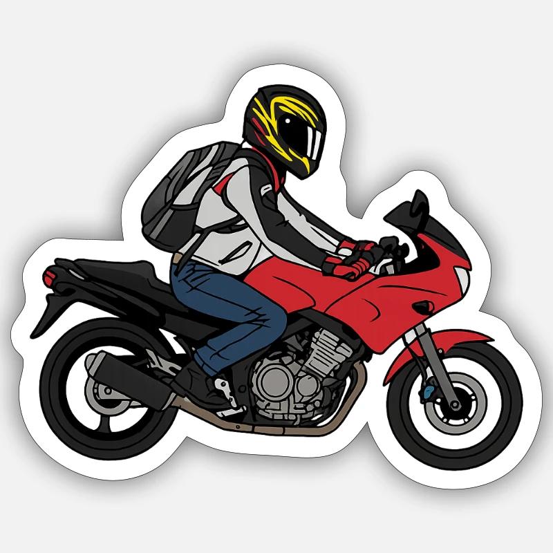 Biker - Sticker size S (10 x 10 cm) - white matte