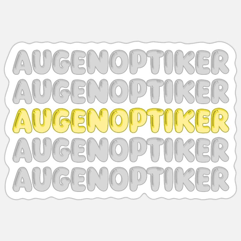Opticien de travail - Sticker taille S (10 x 10 cm) - blanc mat