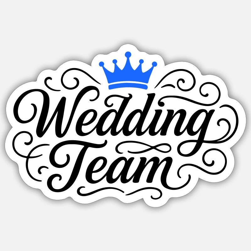 Wedding Team Hochzeit - Sticker Größe S (10 x 10 cm) - Mattweiß