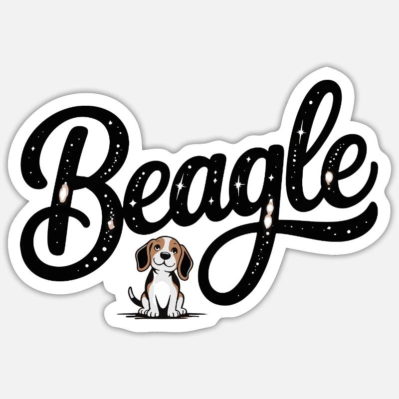 Beagle - Cool Pet Logo - Sticker size S (10 x 10 cm) - white matte