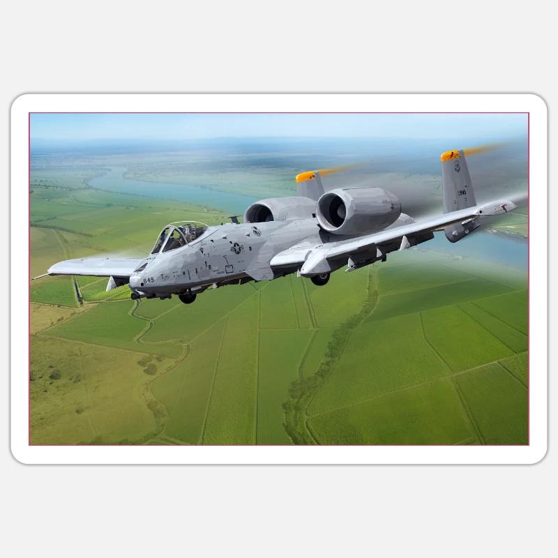 A-10 Thunderbolt - Sticker Größe S (10 x 10 cm) - Mattweiß