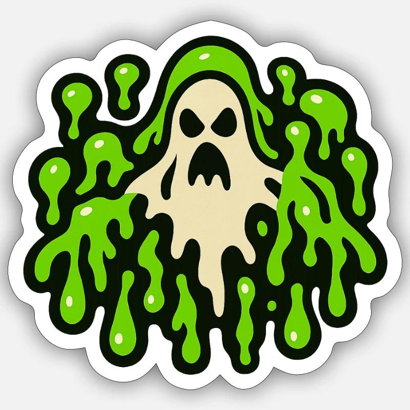 Spooky ghost slime print - Sticker size S (10 x 10 cm) - white matte