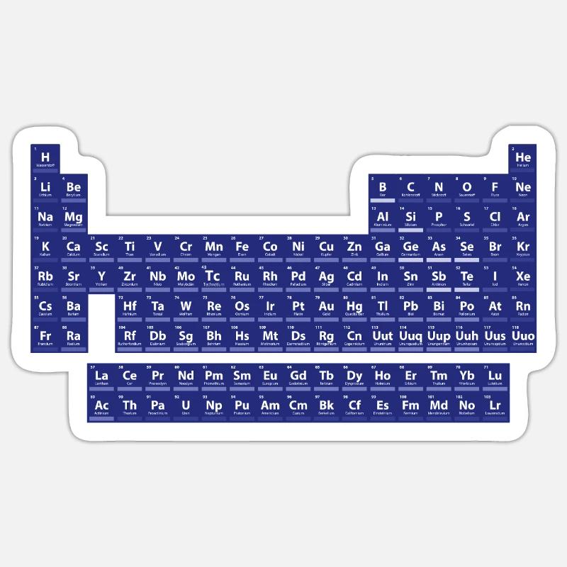 Das Periodensystem der Elemente - Sticker Größe S (10 x 10 cm) - Mattweiß