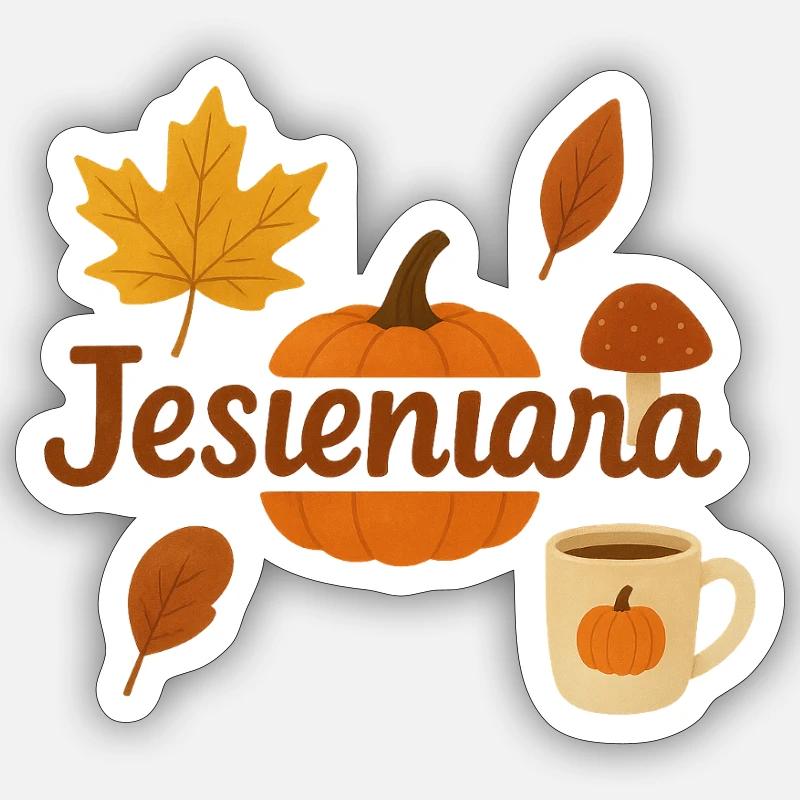 Automne - Sticker taille S (10 x 10 cm) - blanc mat