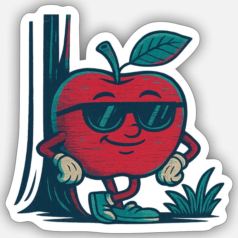 Equaled apple - Sticker size S (10 x 10 cm) - white matte