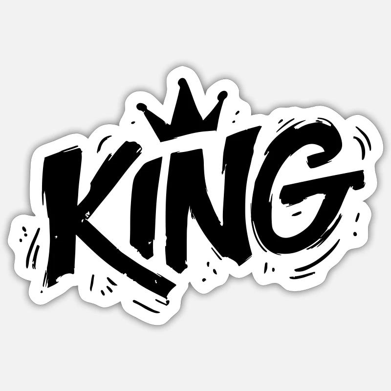 König Roi du graffiti - Sticker taille S (10 x 10 cm) - blanc mat