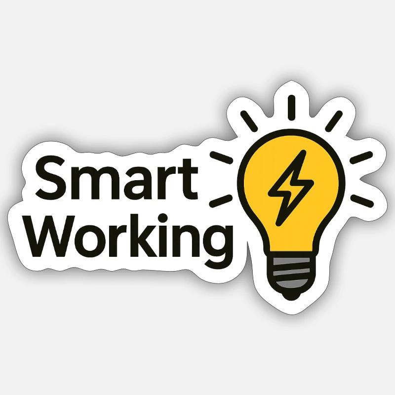 Smart Working - Sticker size S (10 x 10 cm) - white matte