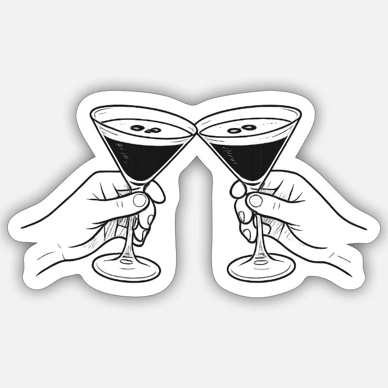 Anstoßen 2 - Sticker Größe S (10 x 10 cm) - Mattweiß