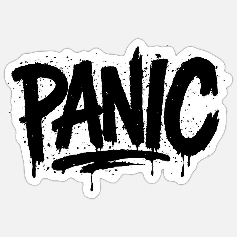 Expressive Graffiti "Panic" Font Sticker size S (10 x 10 cm)