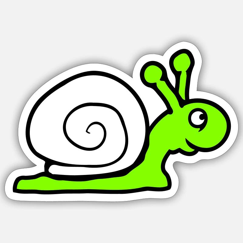 Snail Shell Cute Cute Happy Cool - Sticker size S (10 x 10 cm) - white matte