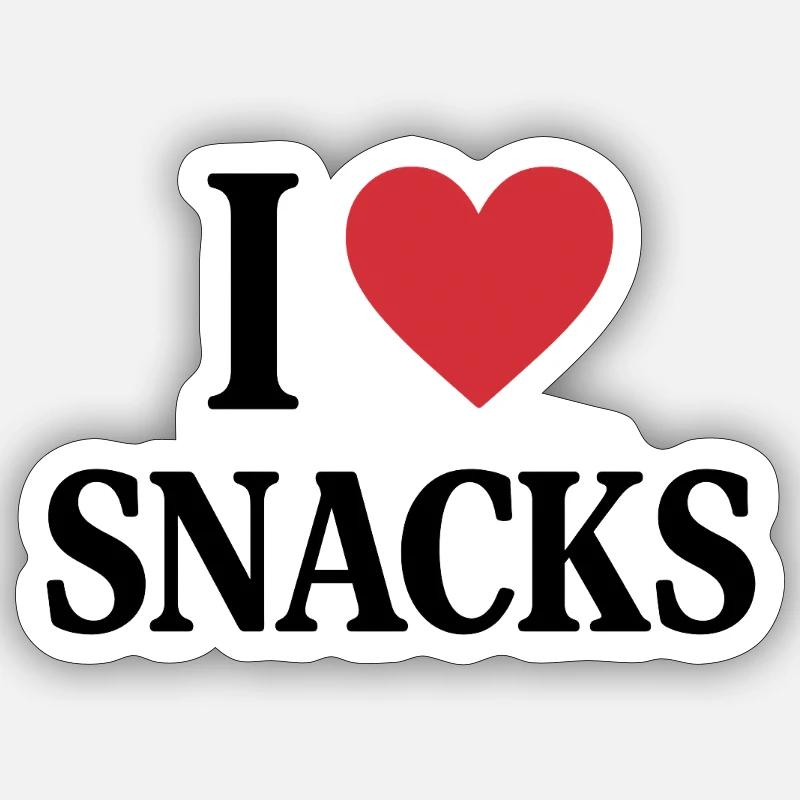 I ❤️ SNACKS - Sticker size S (10 x 10 cm) - white matte